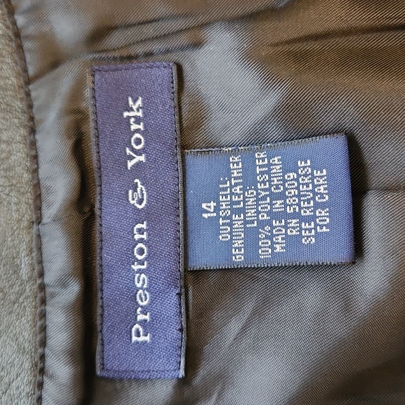 Preston & York Leather Vest Zip Up Women's 14 VTG Y2K Biker Grung - Picture 9 of 14